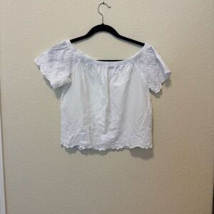 Abercrombie Elegant White Off-Shoulder Top